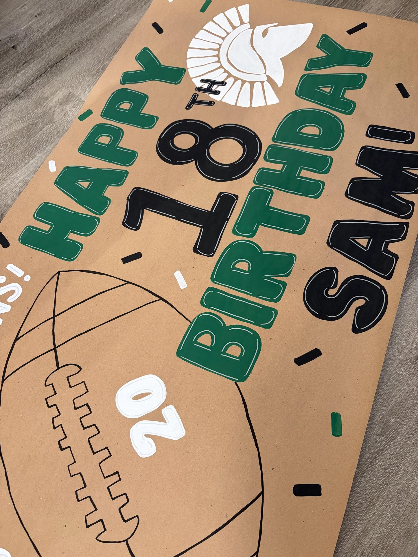 18th Birthday Football Banner