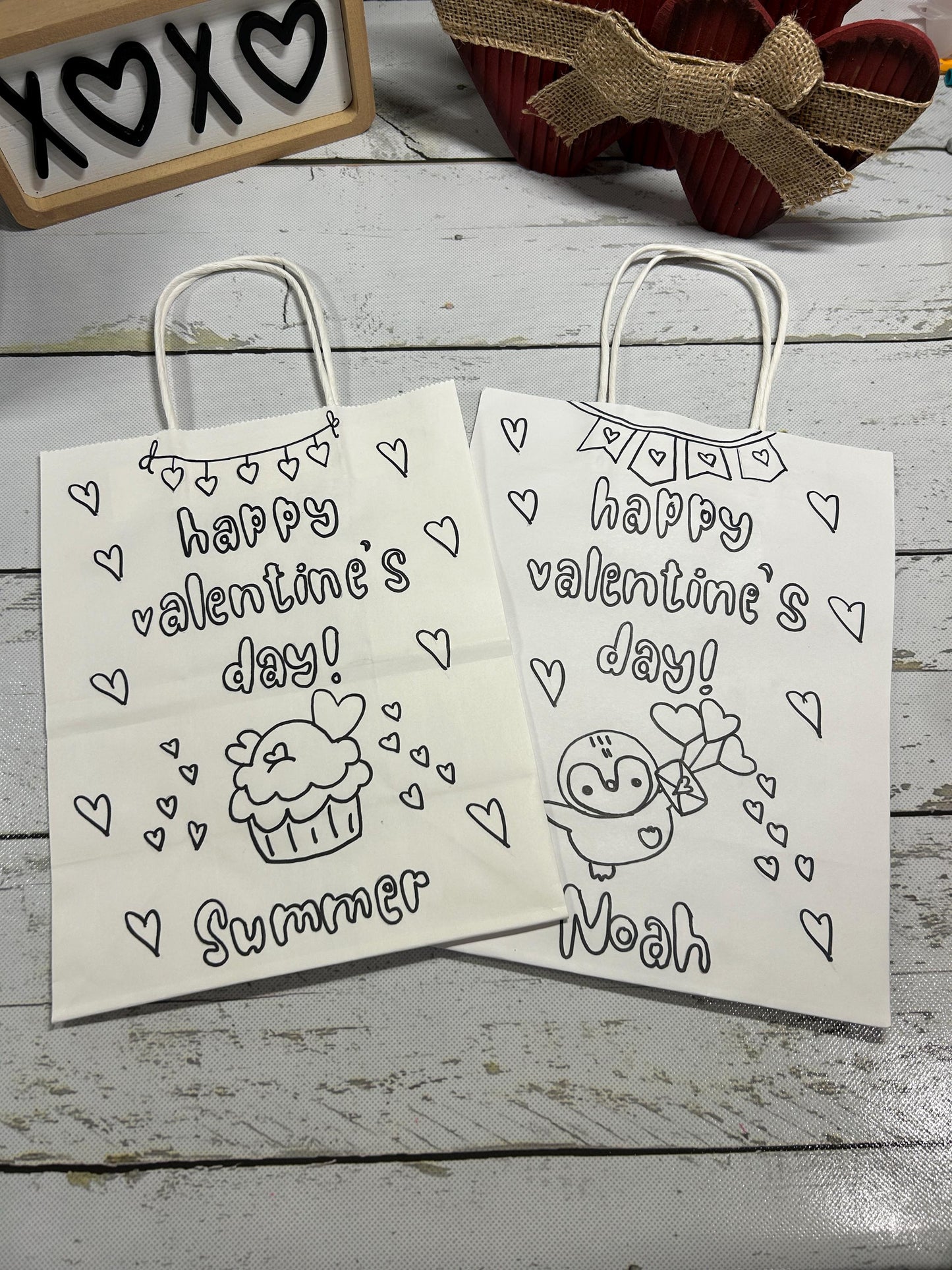 Valentine's Coloring Bags