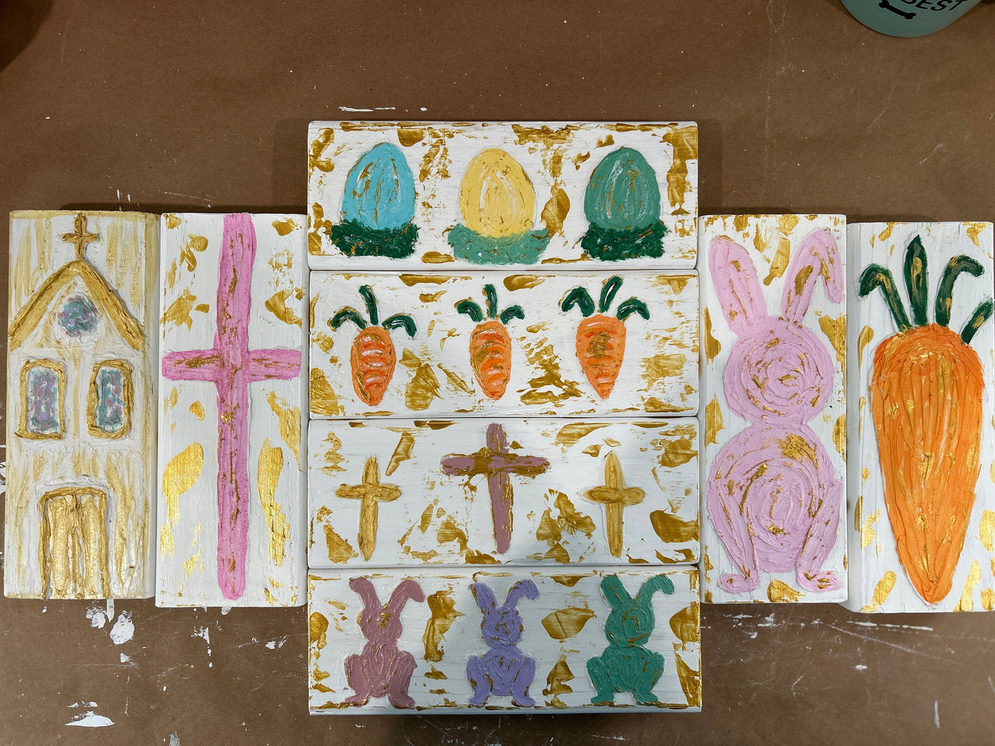 Textured Wooden Easter Blocks