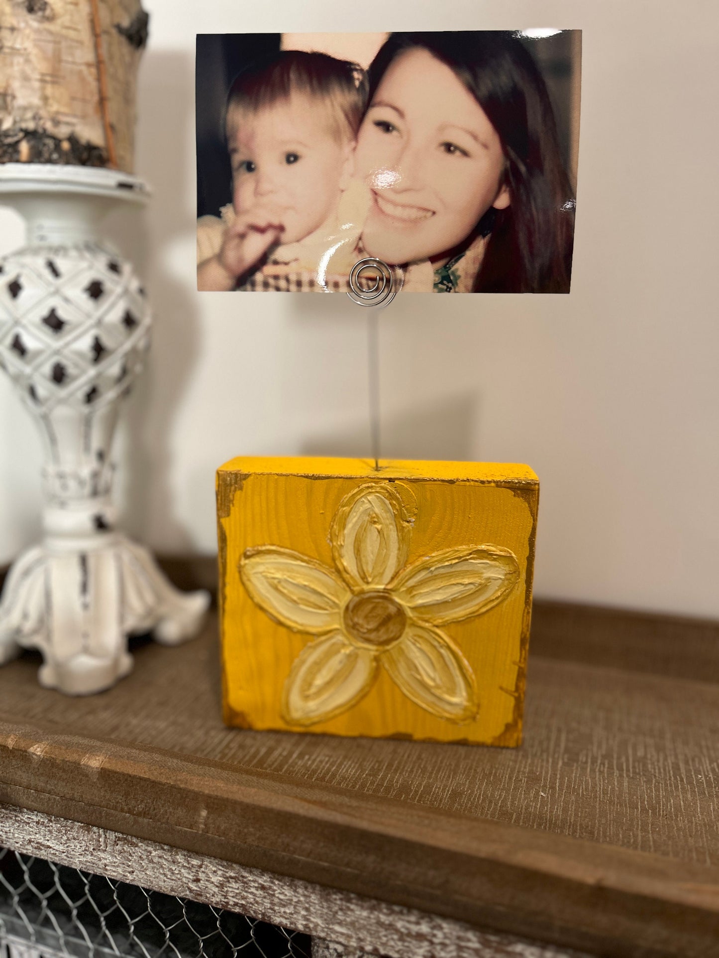 Textured Wooden Flower Blocks