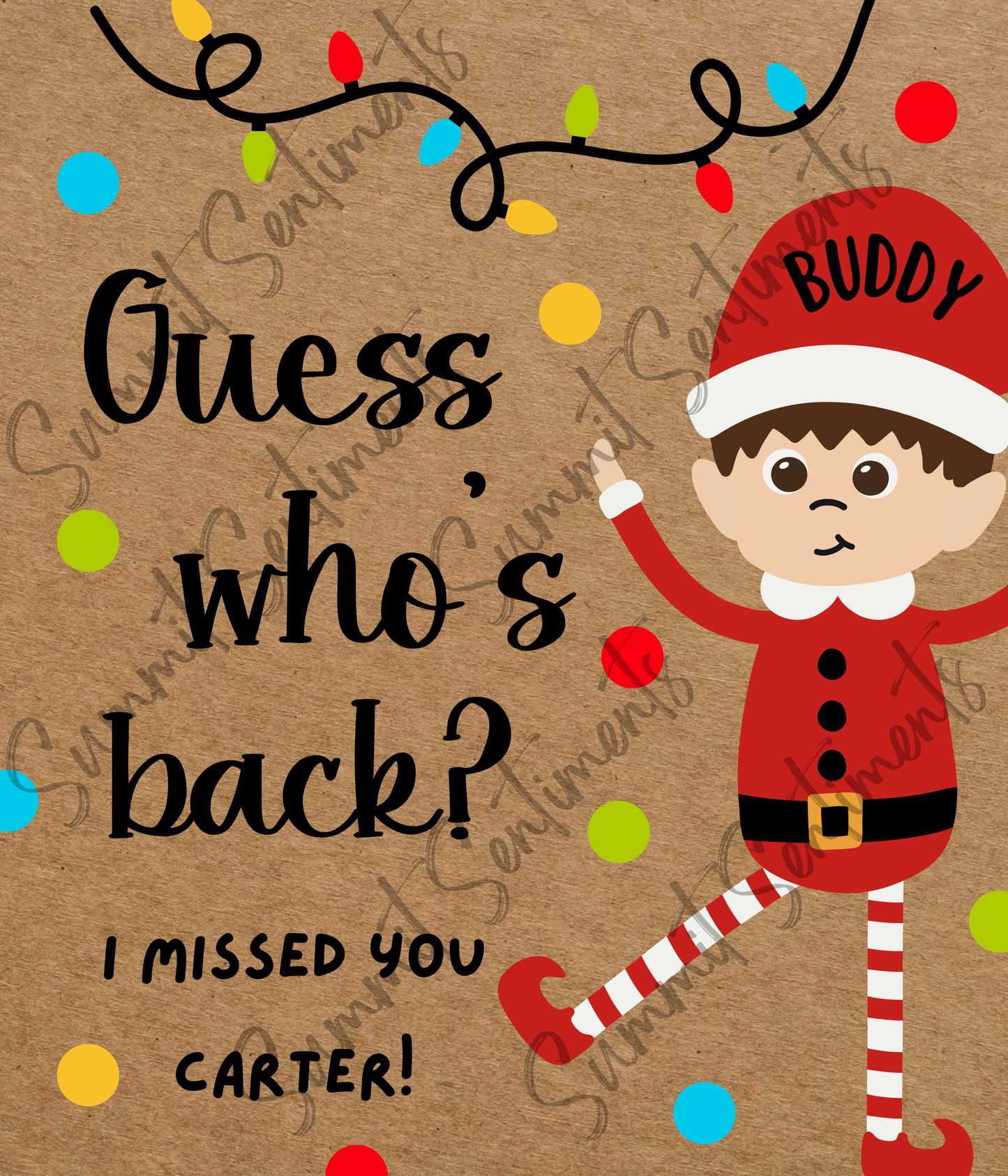 Elf Boy or Girl Mini Banner