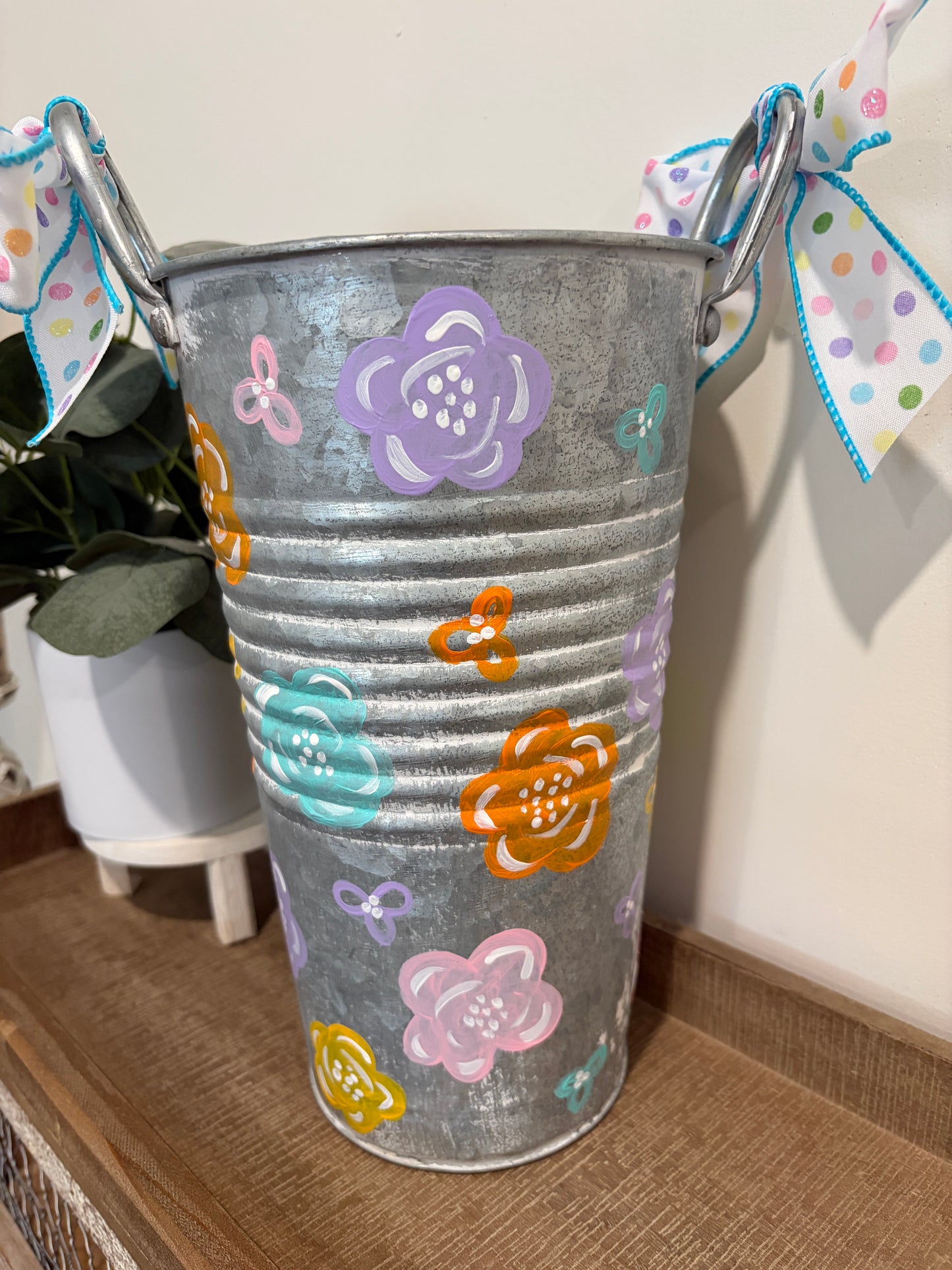 Galvanized Floral Bucket
