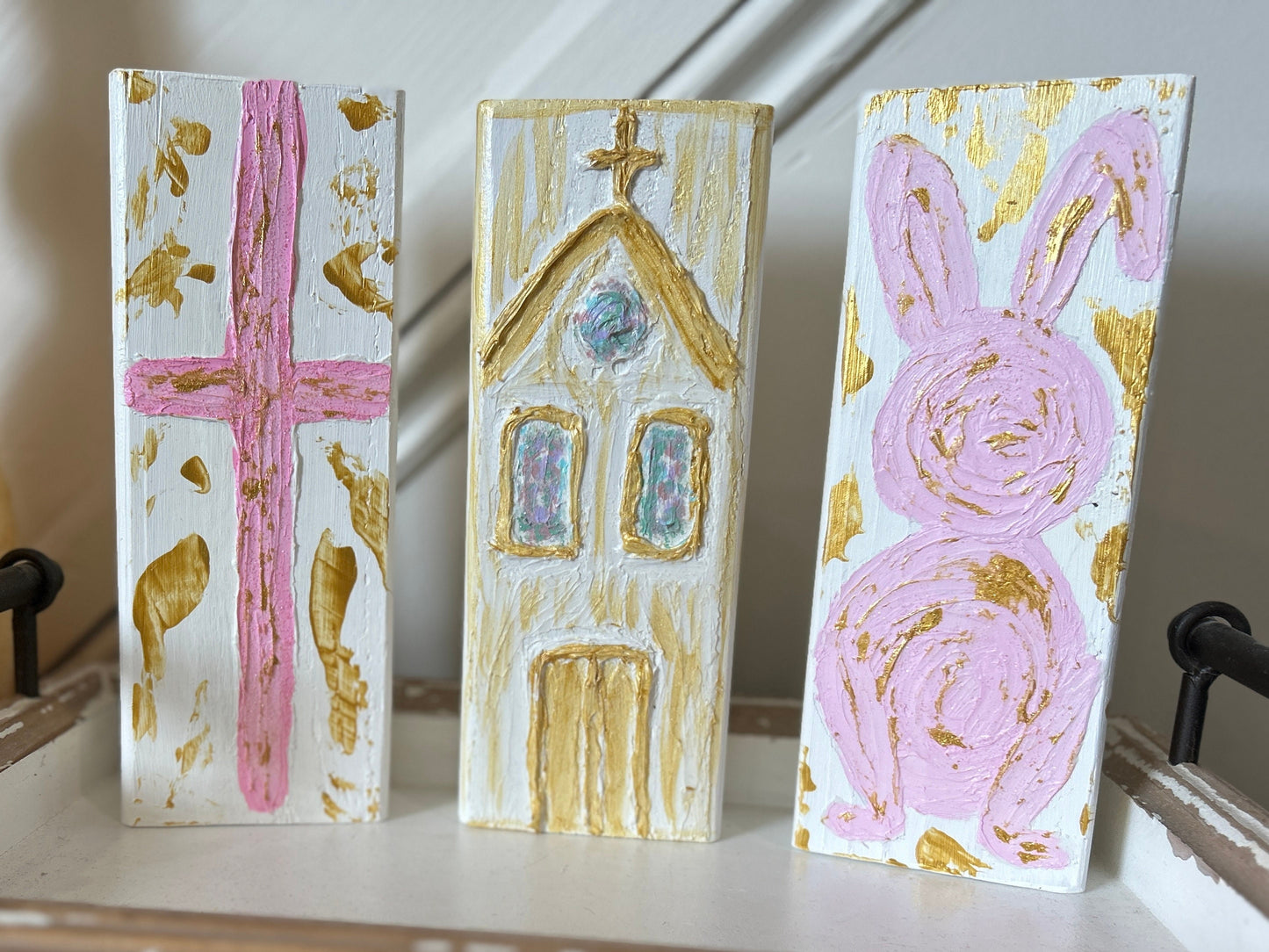 Textured Wooden Easter Blocks