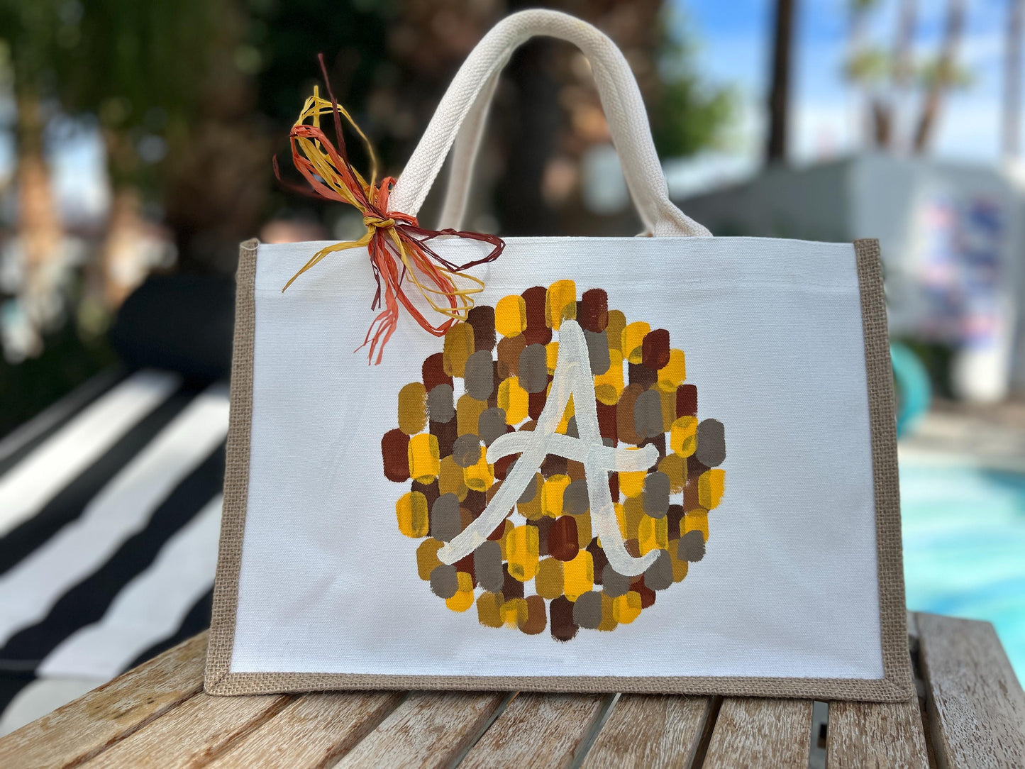Initial Canvas Tote Bag