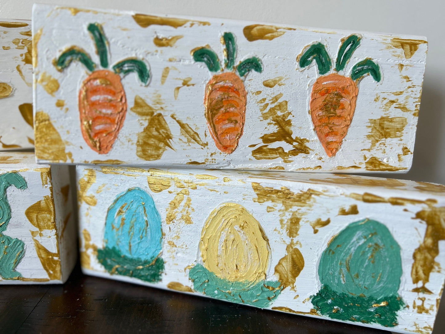 Textured Wooden Easter Blocks