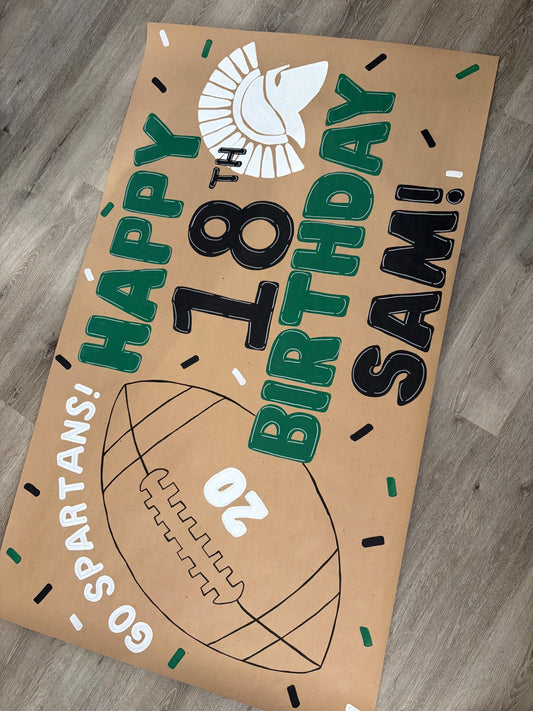 18th Birthday Football Banner