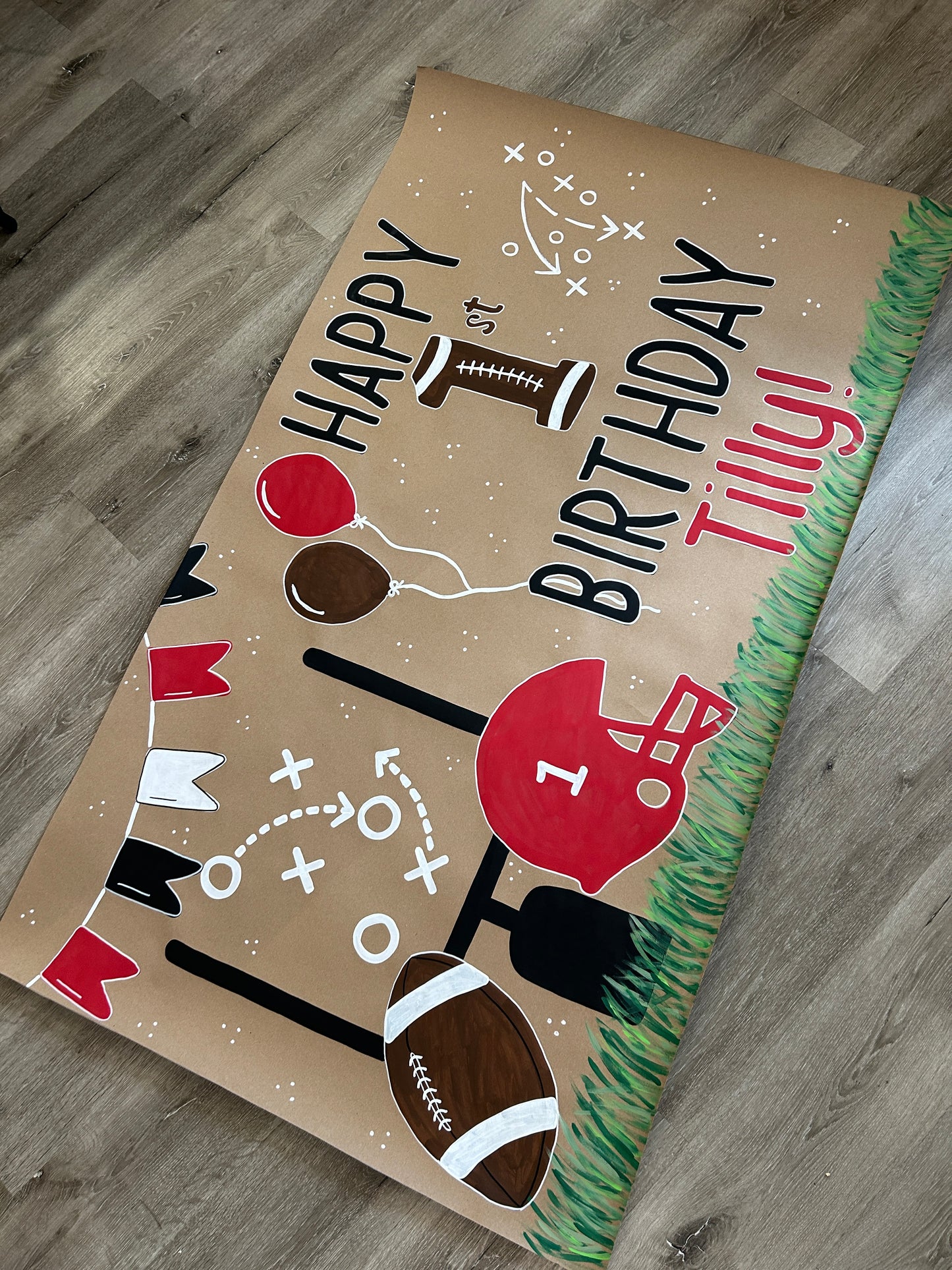 Kids Football Birthday Banner