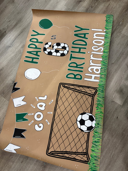 Kids Soccer Birthday Banner