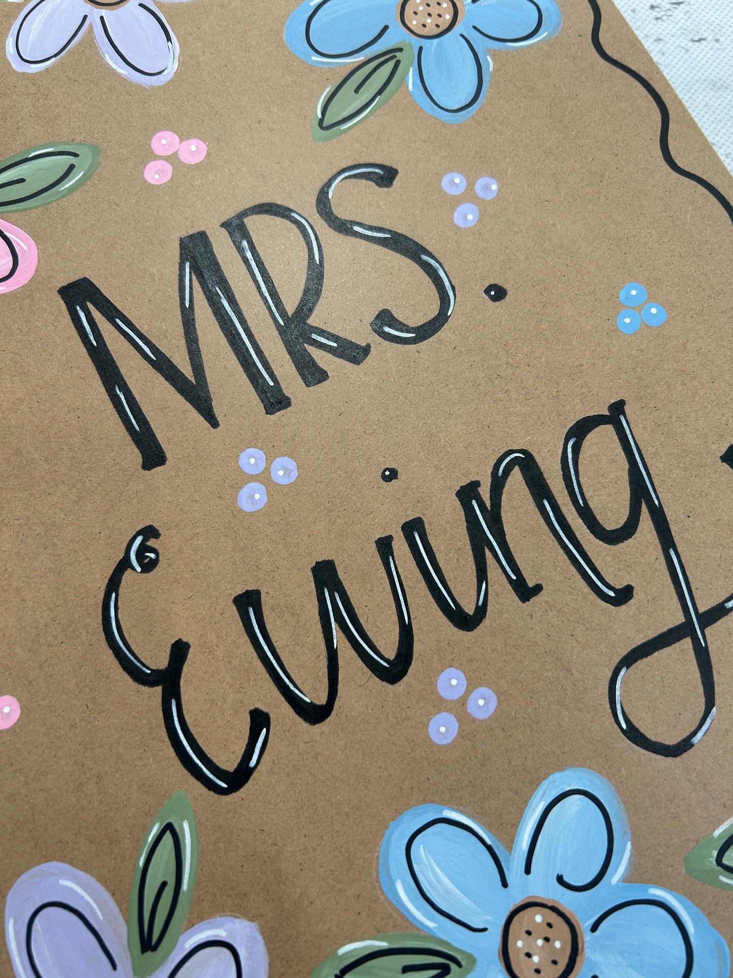 Personalized Flower Teacher Clipboard