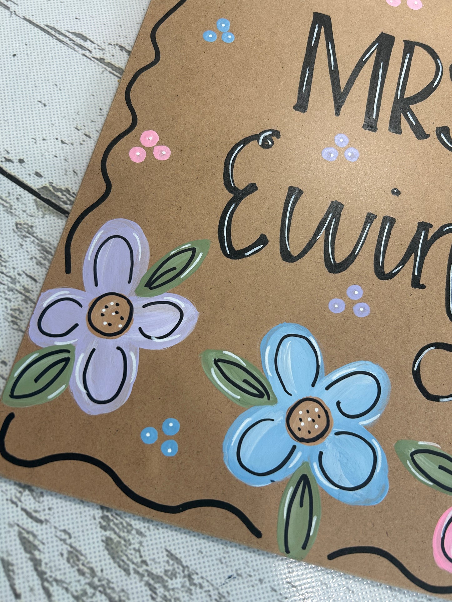 Personalized Flower Teacher Clipboard