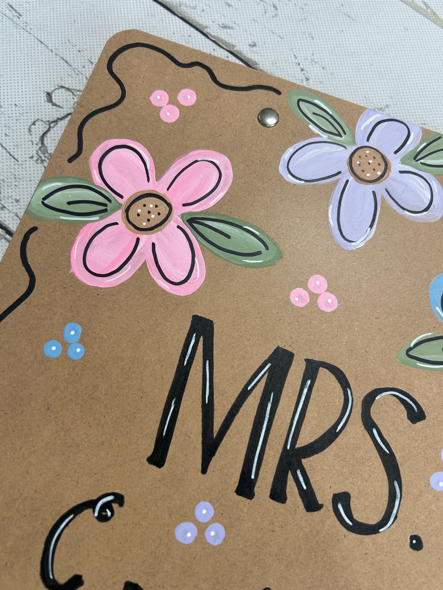 Personalized Flower Teacher Clipboard