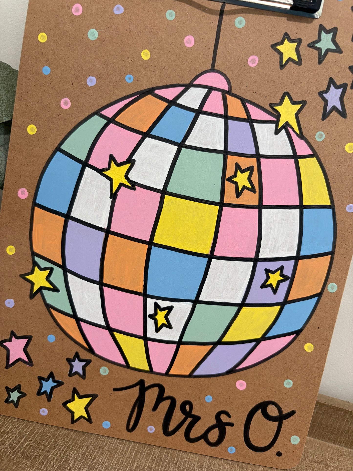 Disco Ball Teacher Clipboard
