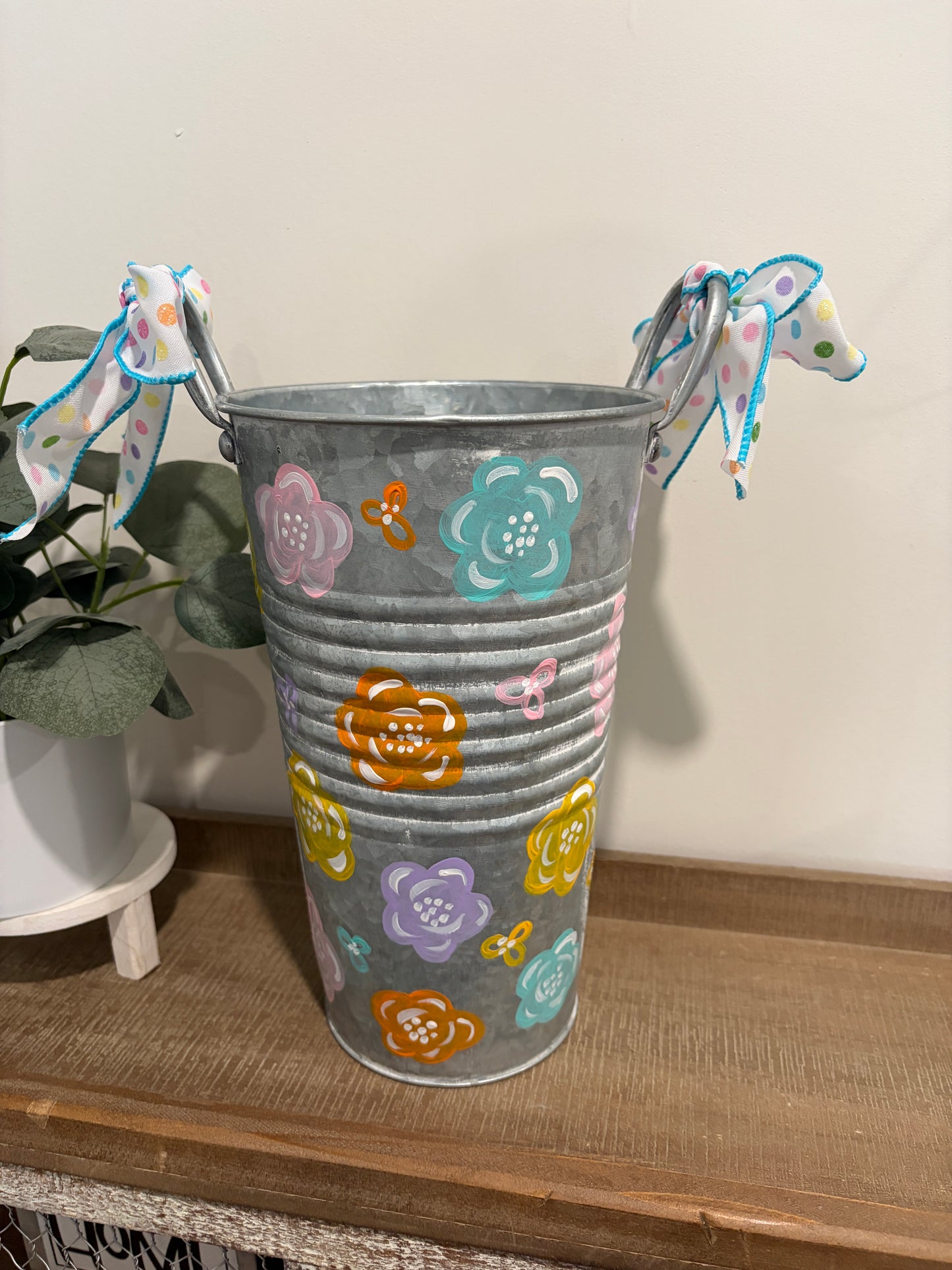 Galvanized Floral Bucket