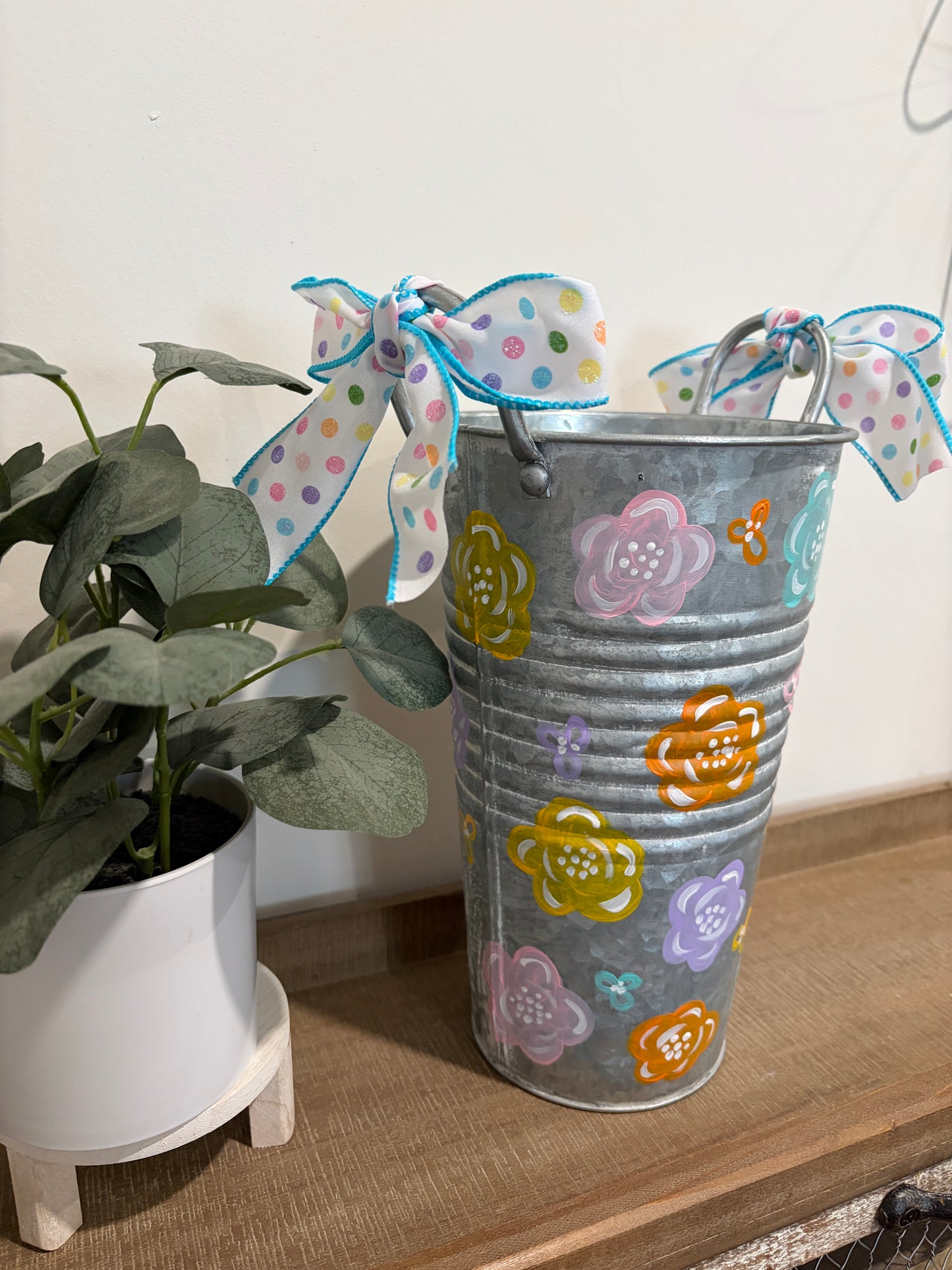 Galvanized Floral Bucket