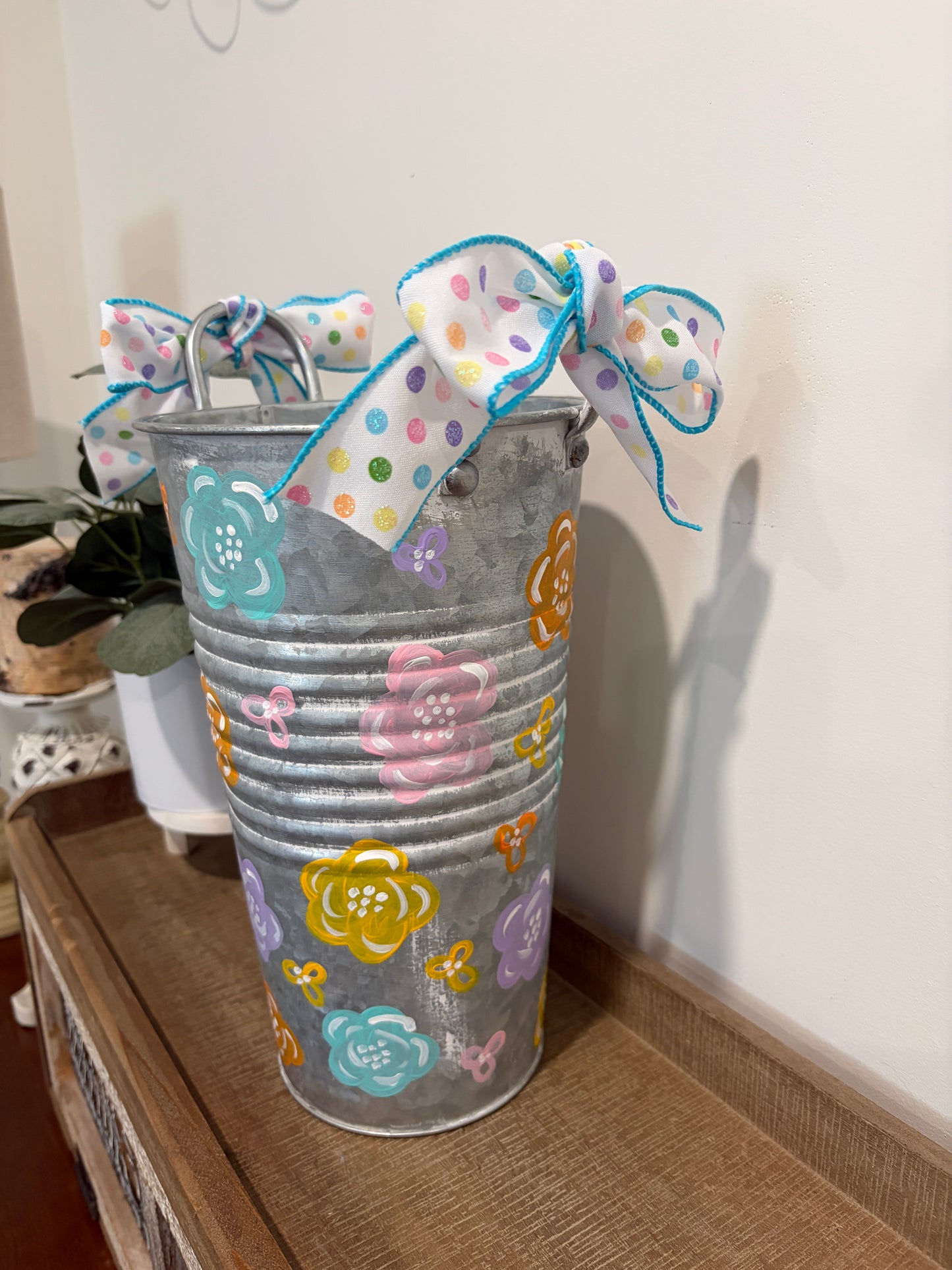Galvanized Floral Bucket