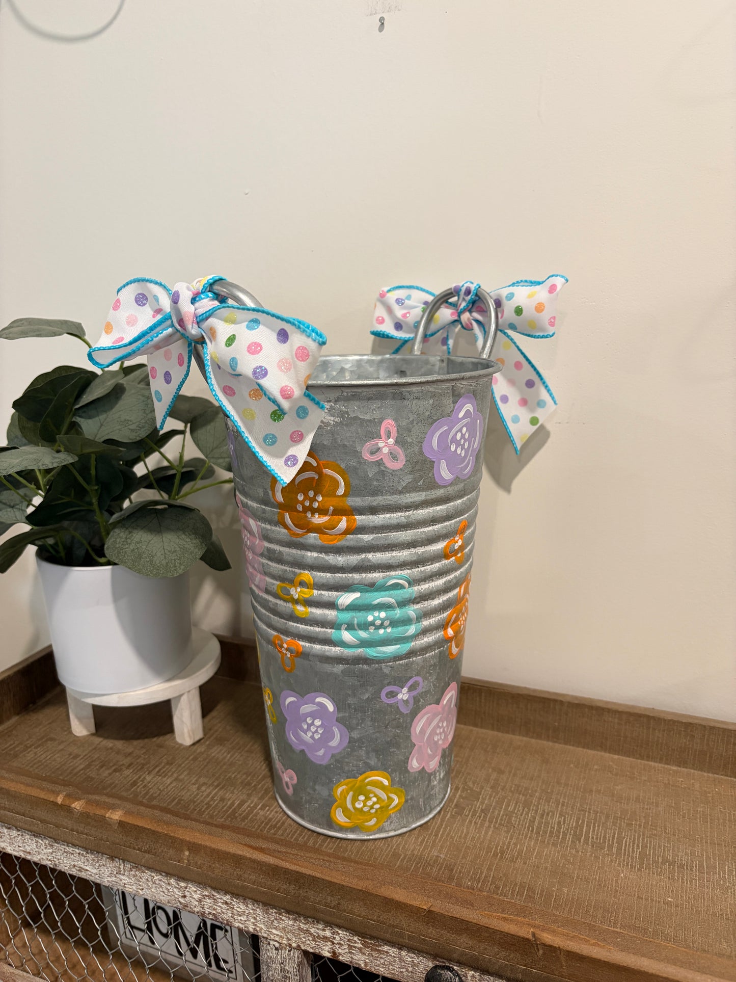 Galvanized Floral Bucket