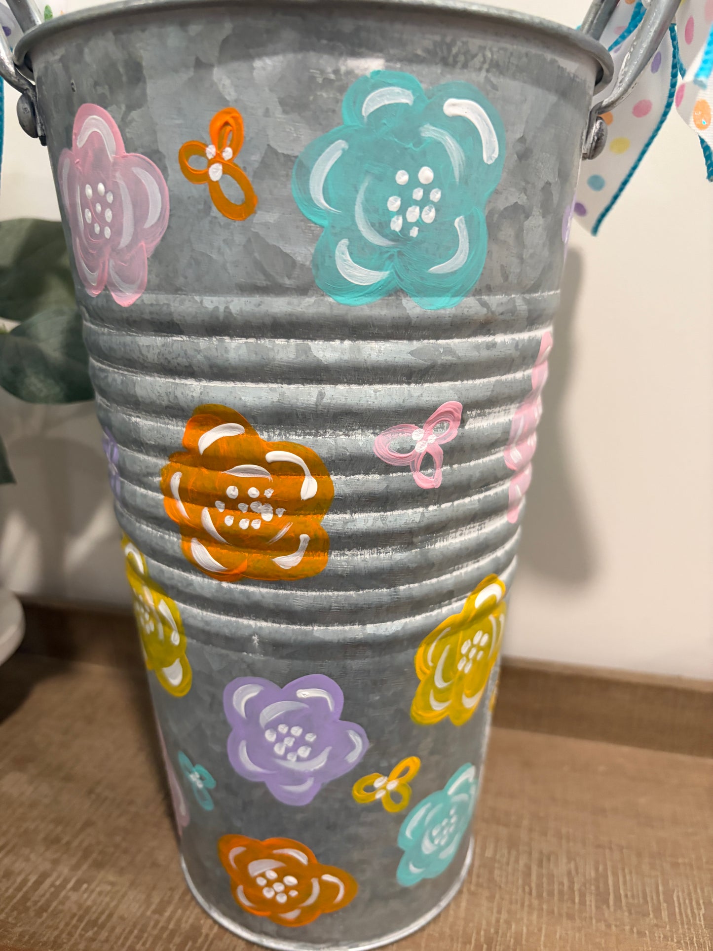 Galvanized Floral Bucket