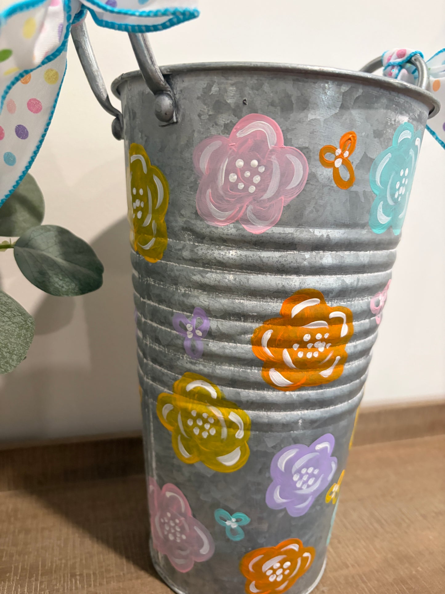 Galvanized Floral Bucket