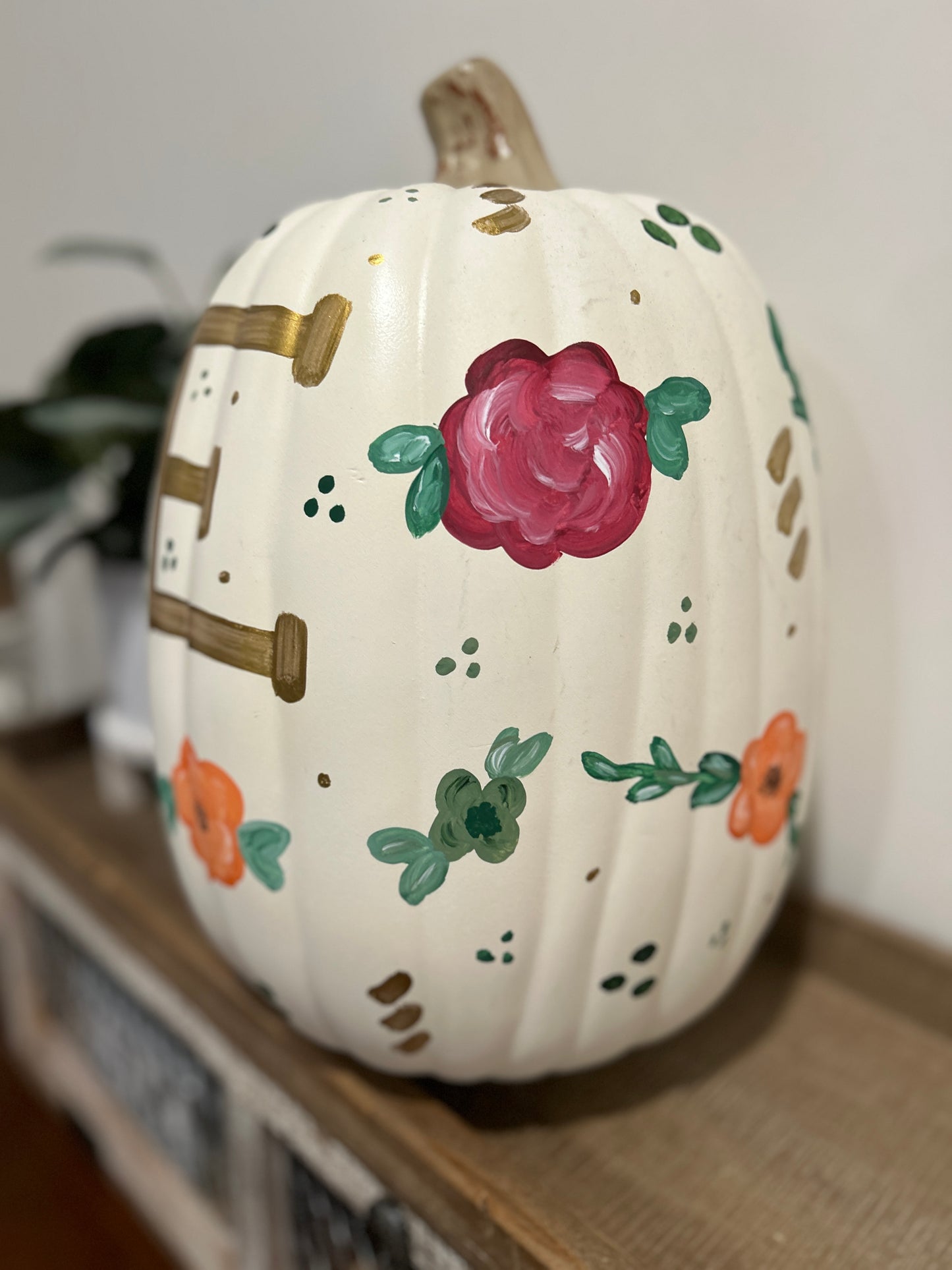 Personalized Floral Pumpkin