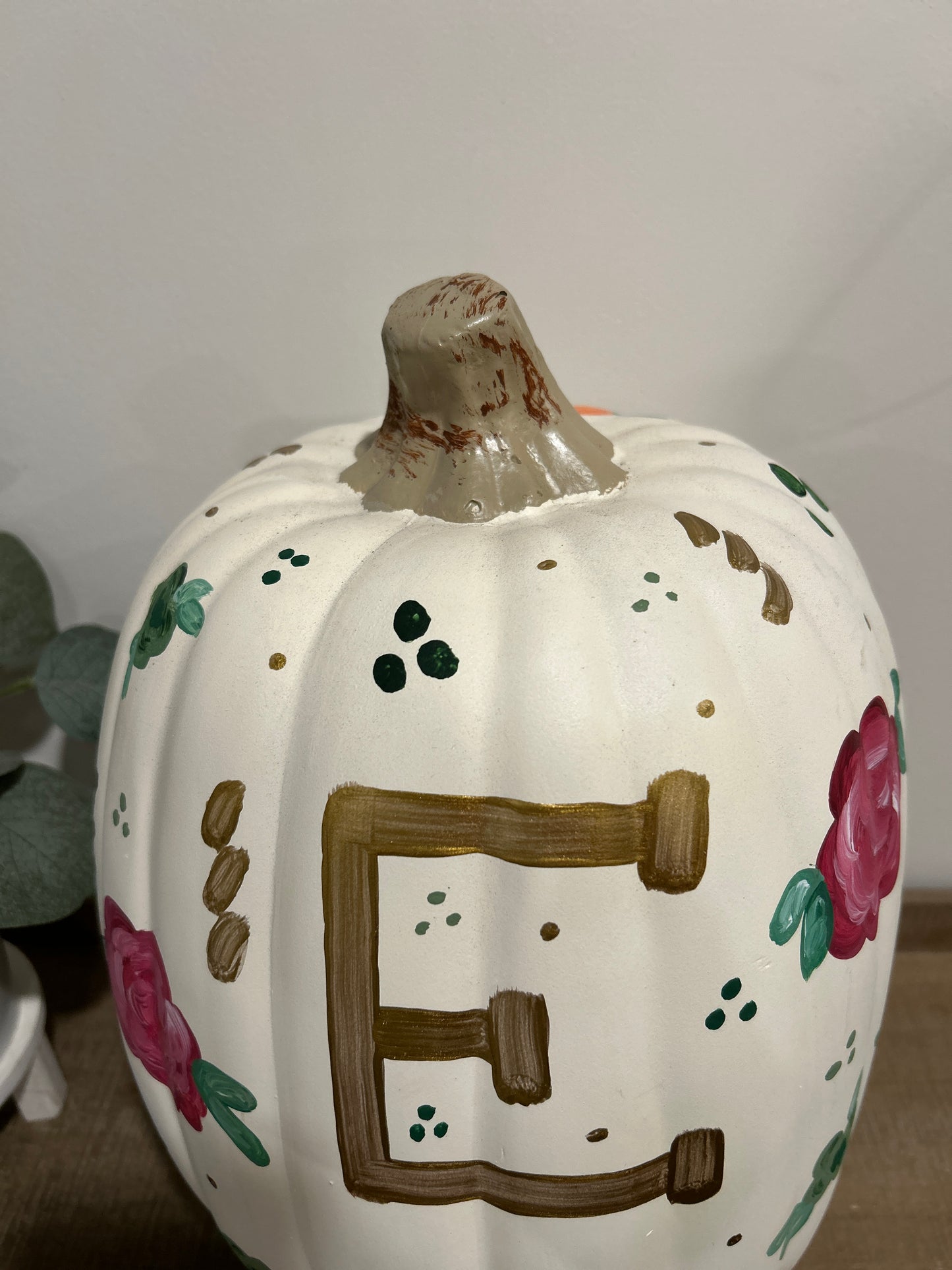 Personalized Floral Pumpkin