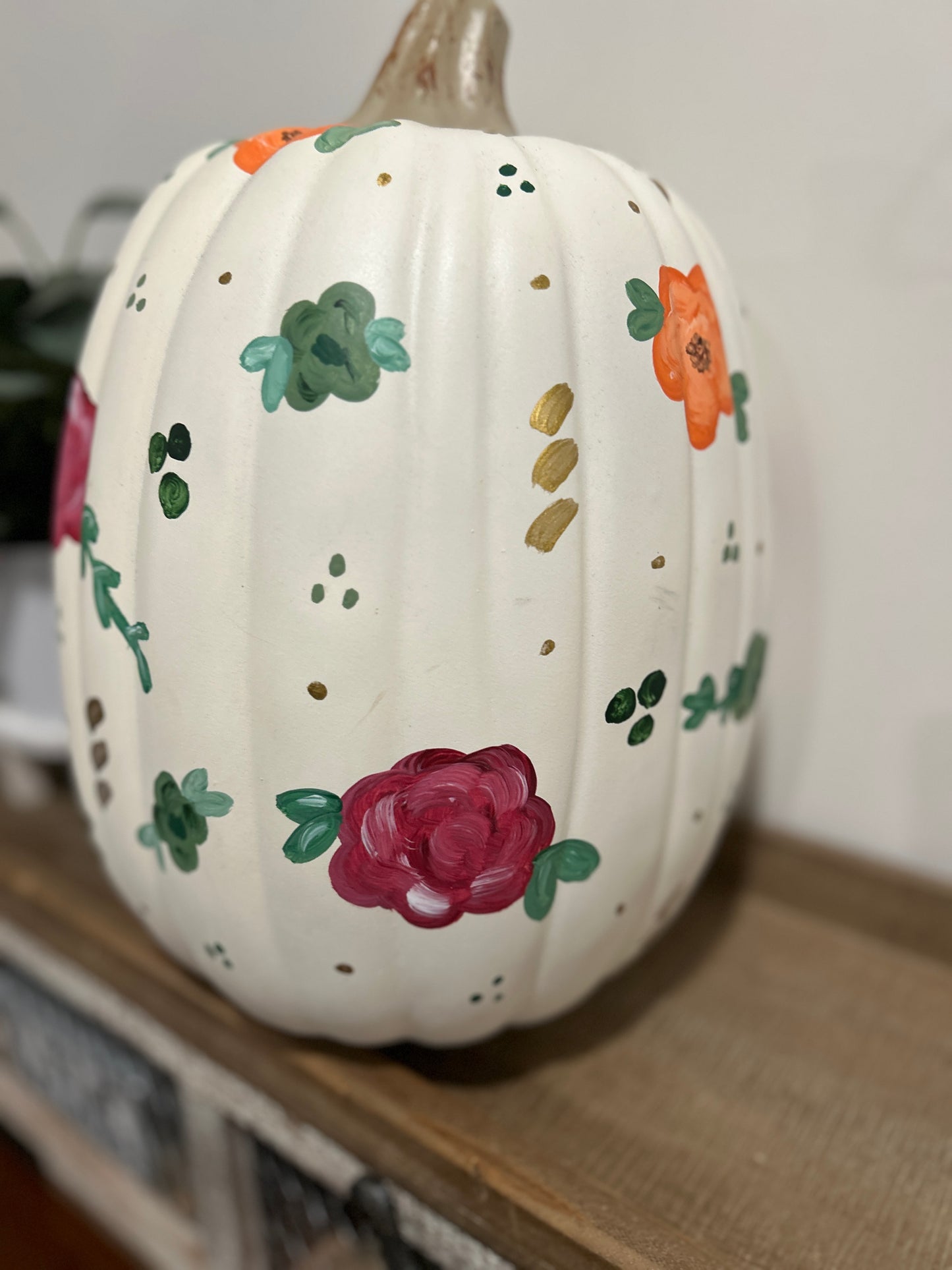 Personalized Floral Pumpkin