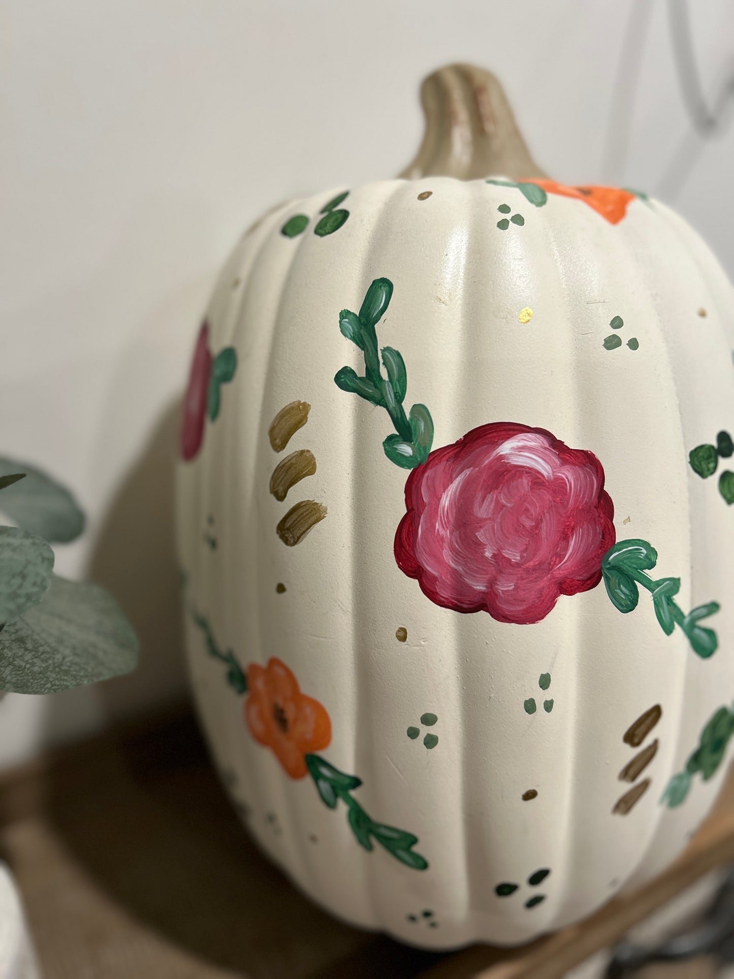 Personalized Floral Pumpkin