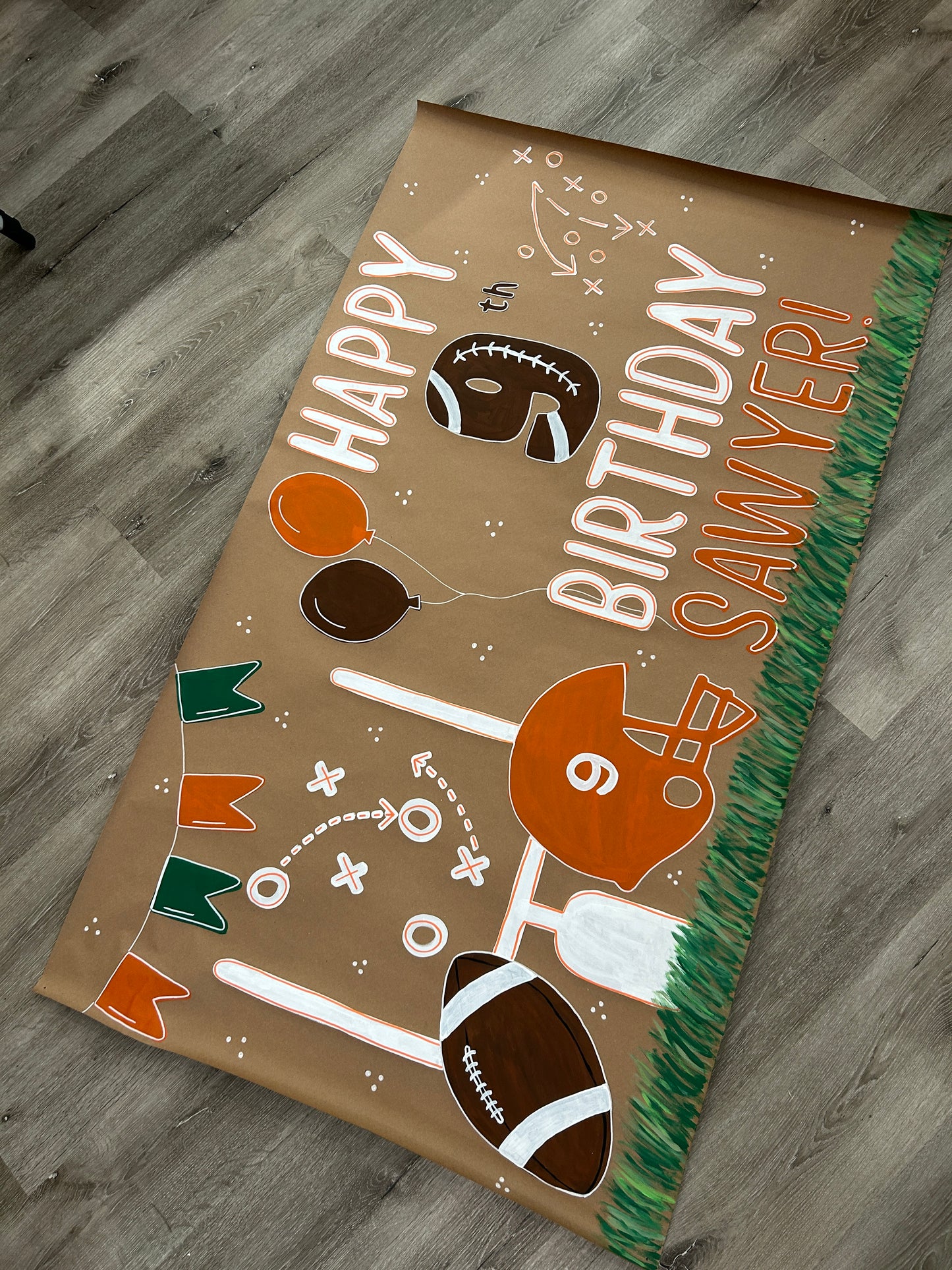 Kids Football Birthday Banner