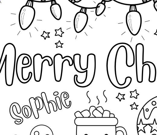 Large Personalized Christmas Coloring Banner