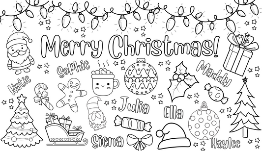 Large Personalized Christmas Coloring Banner
