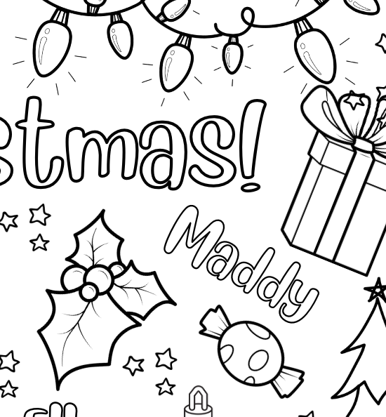 Large Personalized Christmas Coloring Banner