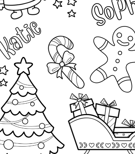 Large Personalized Christmas Coloring Banner