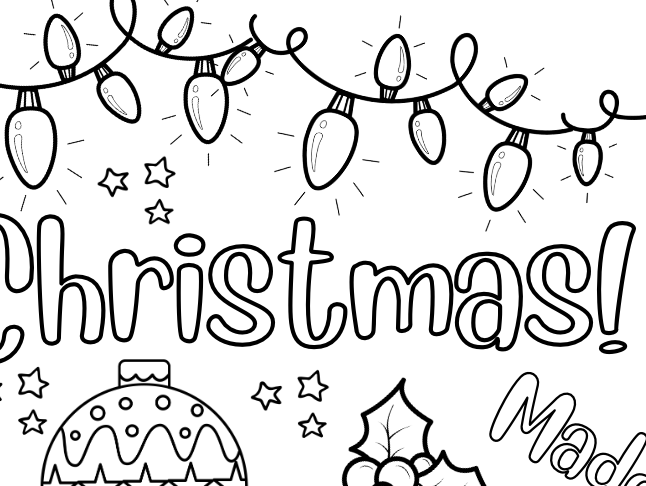 Large Personalized Christmas Coloring Banner