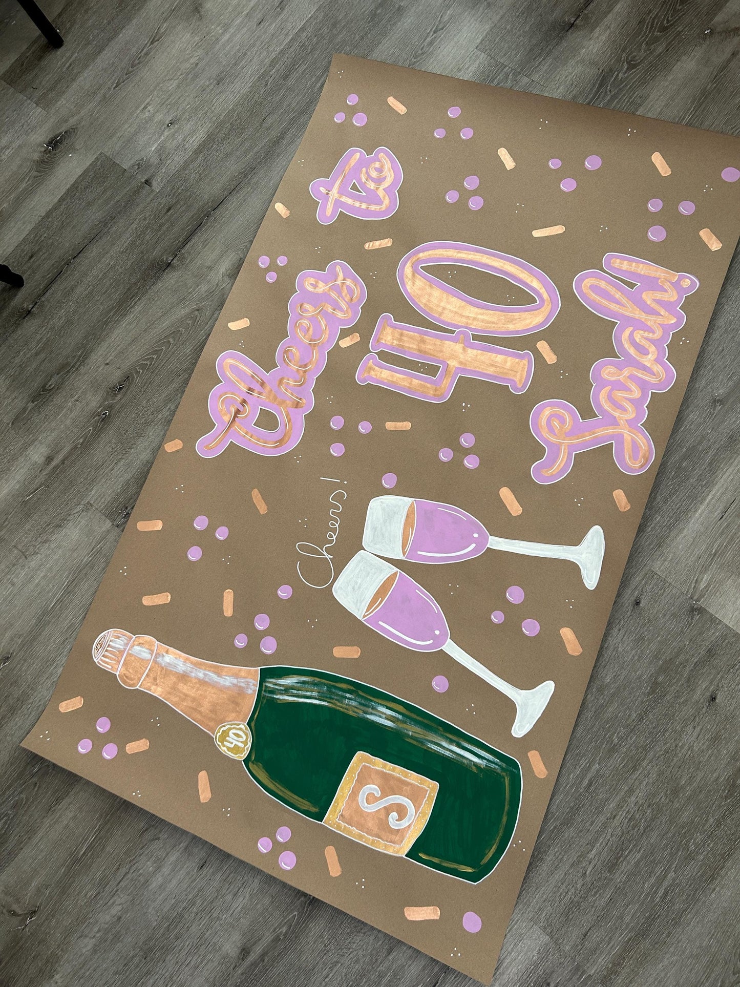 40th Champagne Toast Birthday Banner