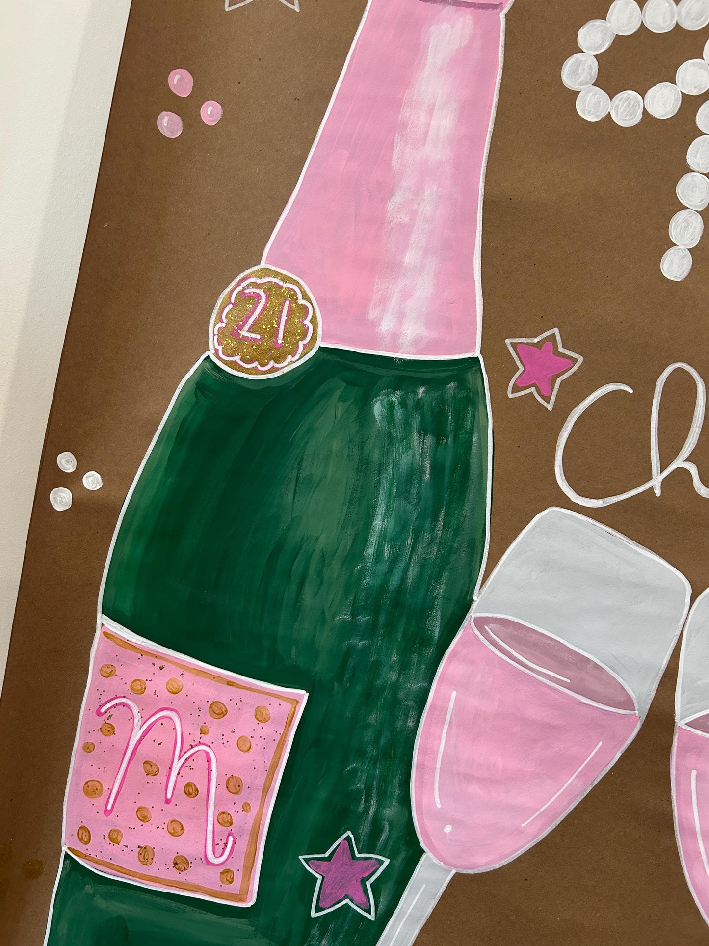 21st Champagne Toast Birthday Banner