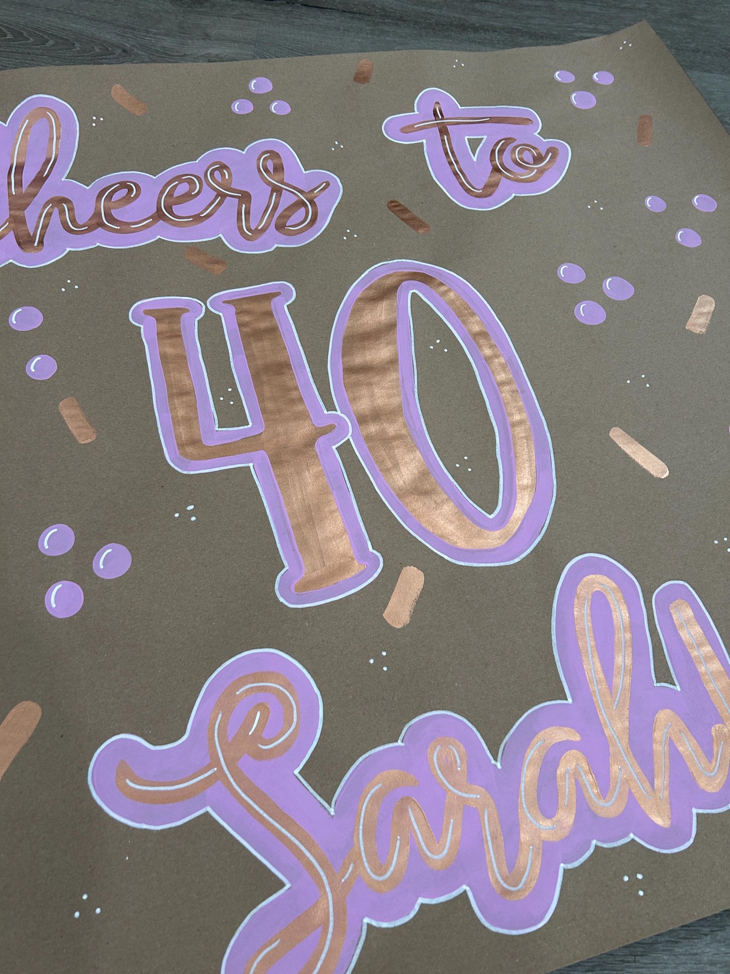 40th Champagne Toast Birthday Banner