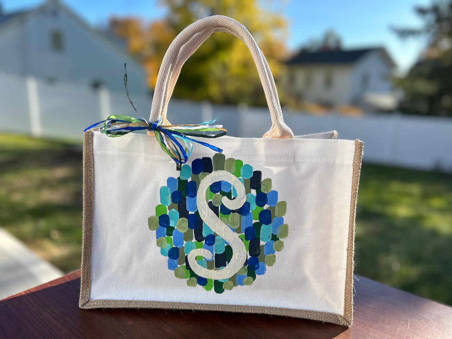 Initial Canvas Tote Bag