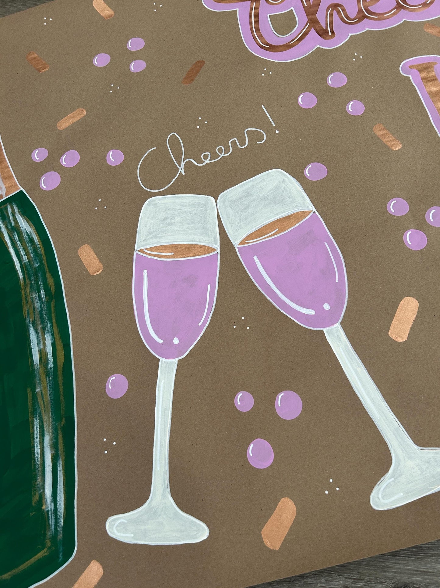 40th Champagne Toast Birthday Banner