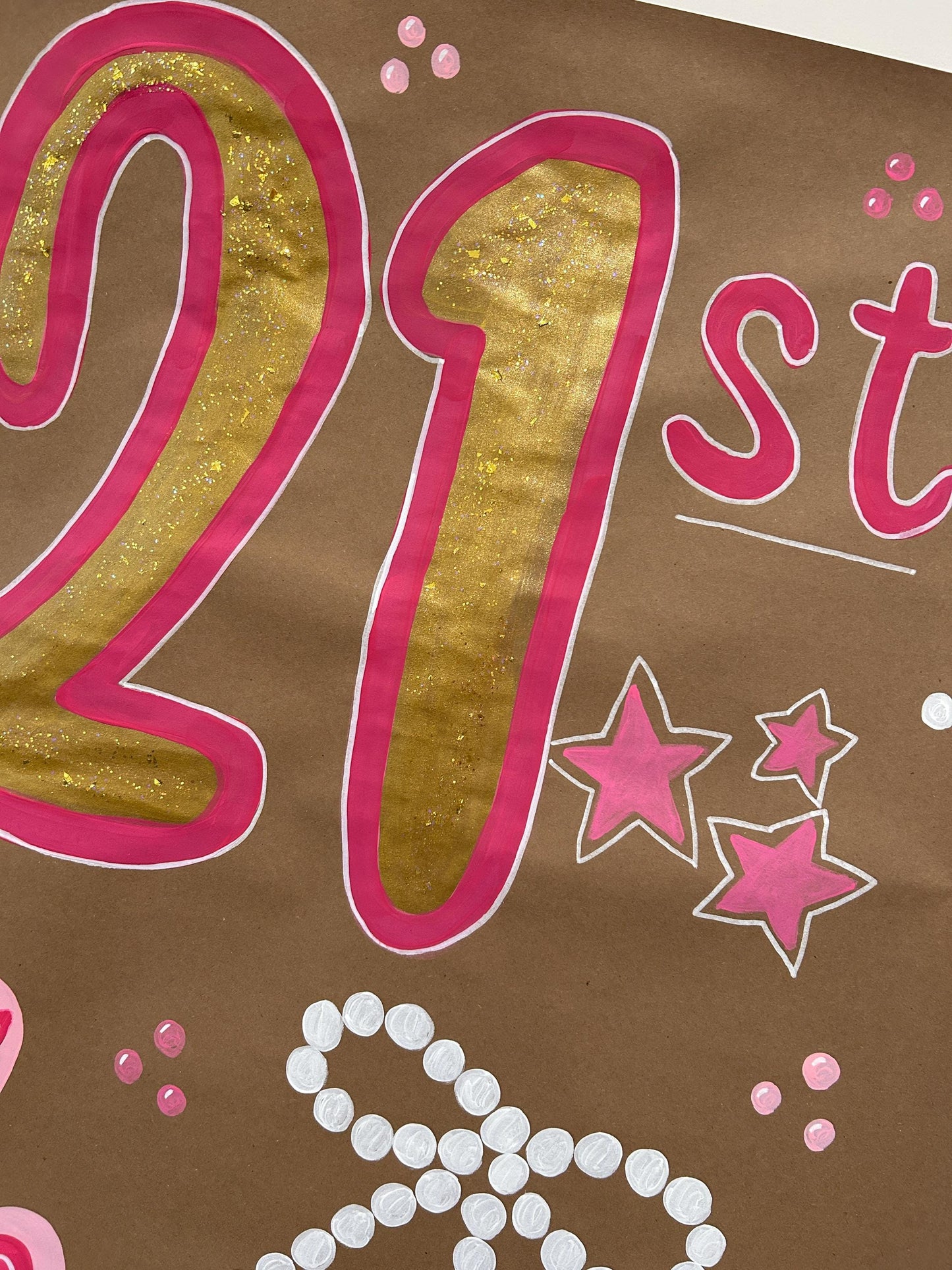 21st Champagne Toast Birthday Banner