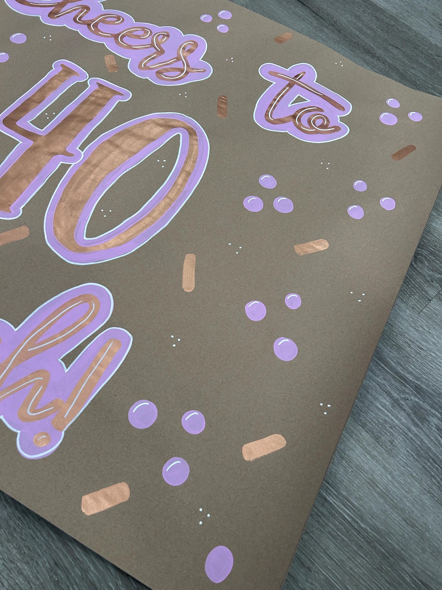 40th Champagne Toast Birthday Banner
