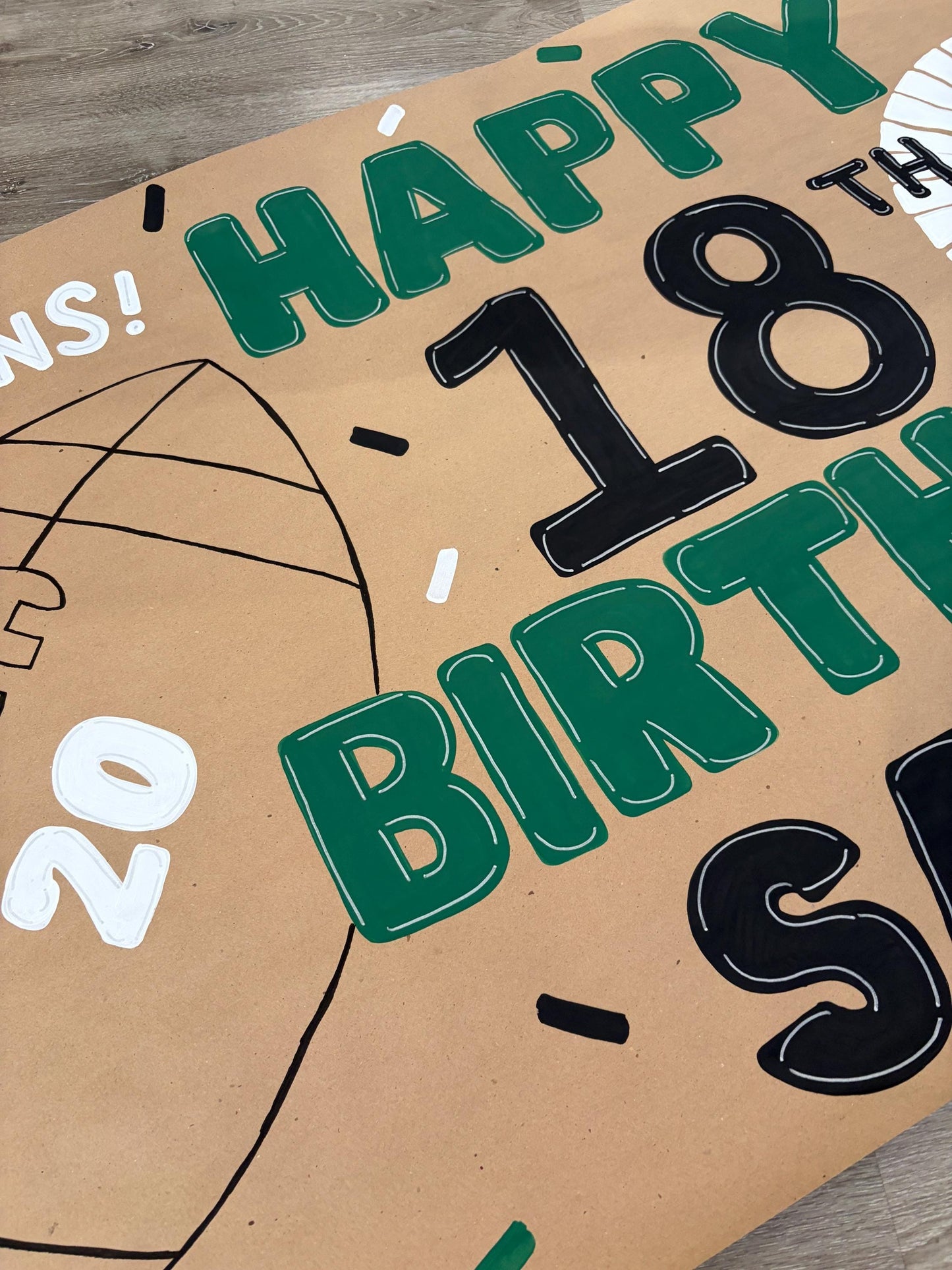 18th Birthday Football Banner
